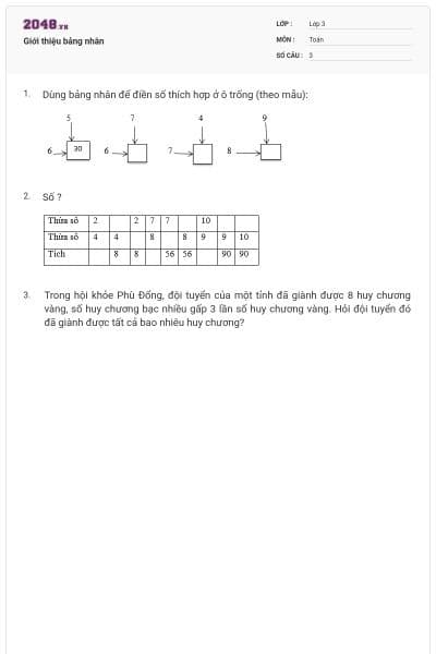 Giới thiệu bảng nhân
