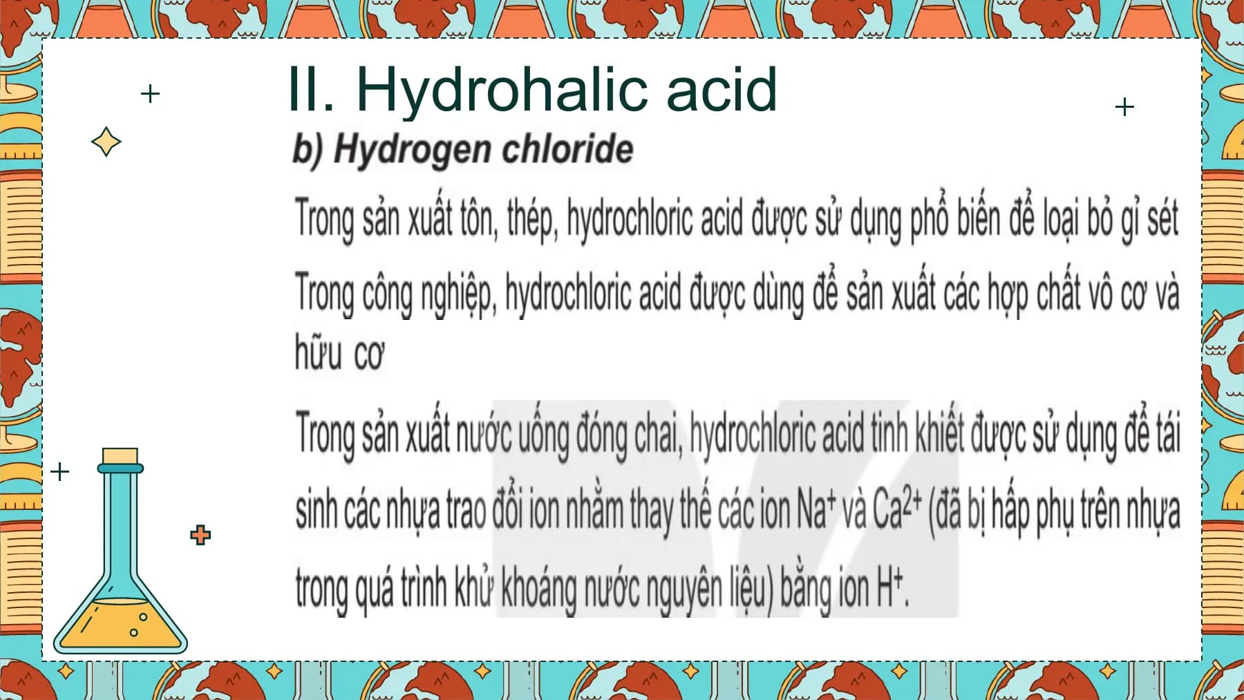 II. Hydrohalic acid
