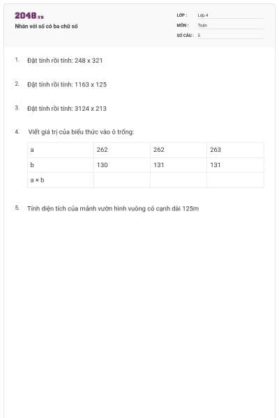 Nhân với số có ba chữ số