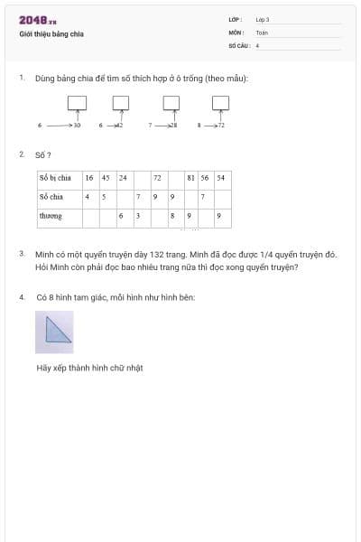 Giới thiệu bảng chia