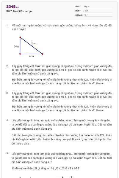 Bài 7: Định lí Pi - ta - go