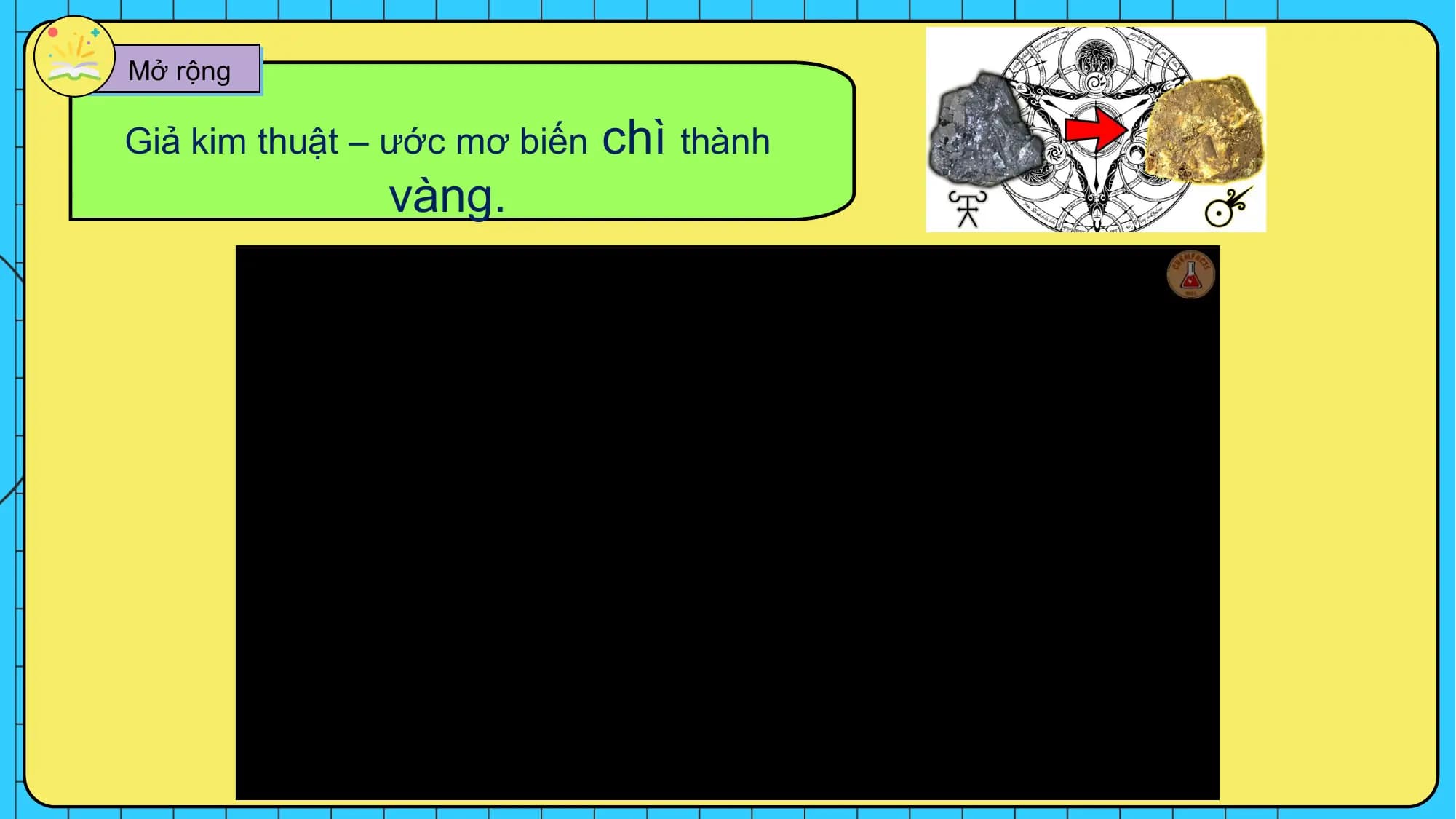 Mở rộng
Giả kim thuật – ước mơ biến chì thành
vàng.