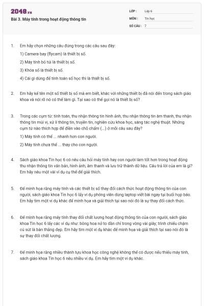 Bài 3. Máy tính trong hoạt động thông tin