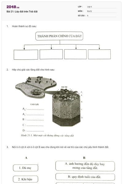 Bài 21: Lớp đất trên Trái đất