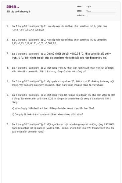 Bài tập cuối chương 6