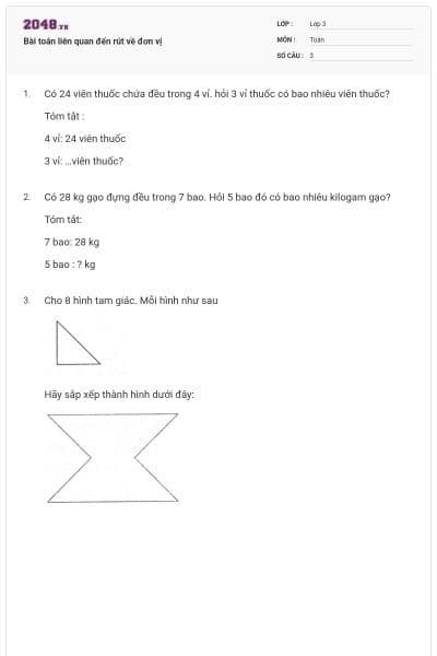 Bài toán liên quan đến rút về đơn vị